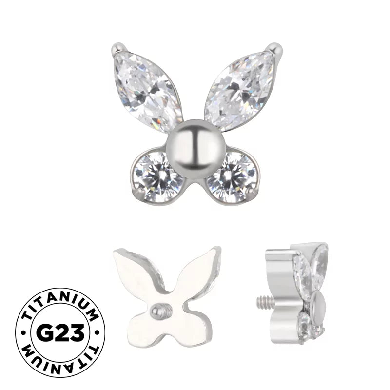 Anel de Titânio Borboleta