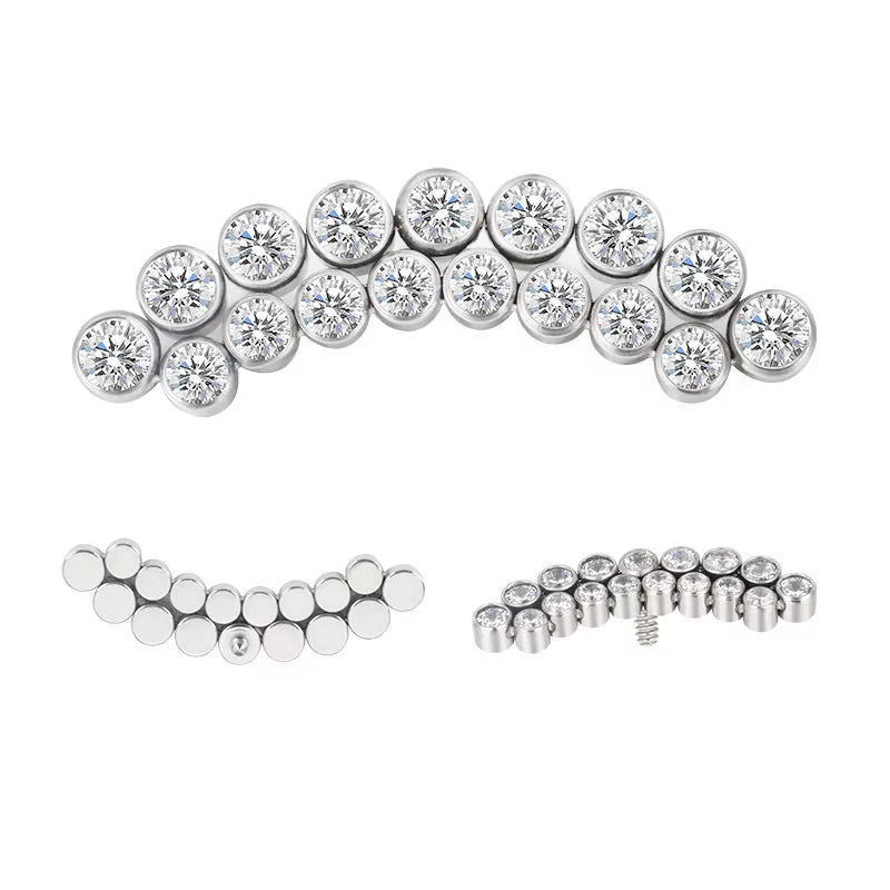 Anel de Titânio com Linha Curvada e Bisel