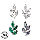 Anel de Titânio em Forma de Folha