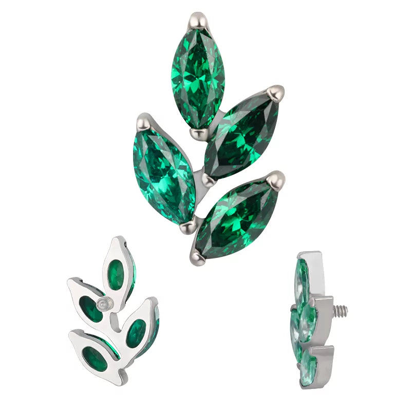 Anel de Titânio em Forma de Folha