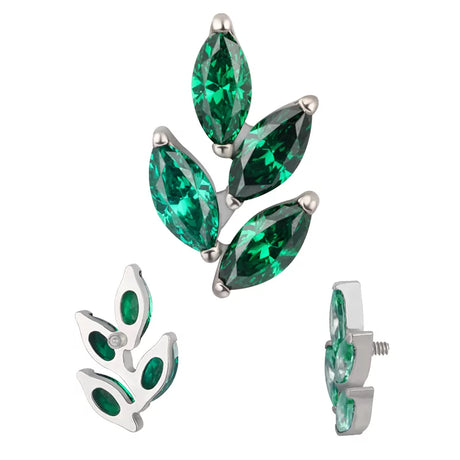 Anel de Titânio em Forma de Folha