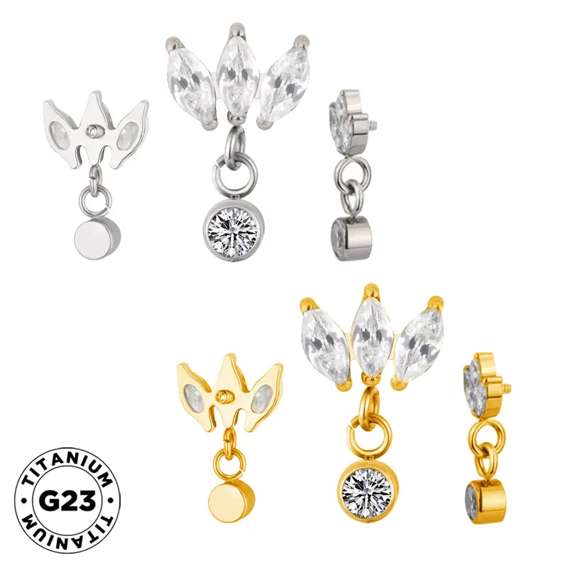 Anel de Titânio com Engaste Marquise