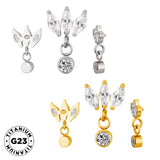 Anel de Titânio com Engaste Marquise