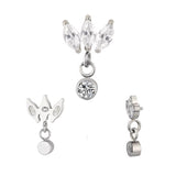 Anel de Titânio com Engaste Marquise