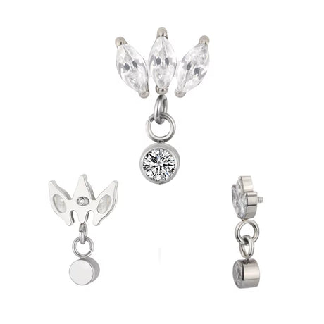 Anel de Titânio com Engaste Marquise