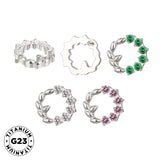 Anel de Titânio Coroa de Oliveira