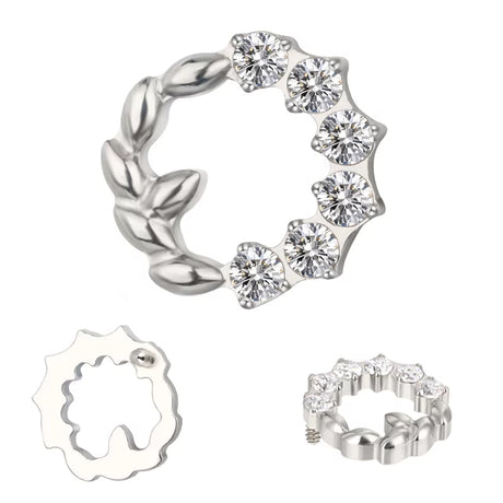 Anel de Titânio Coroa de Oliveira