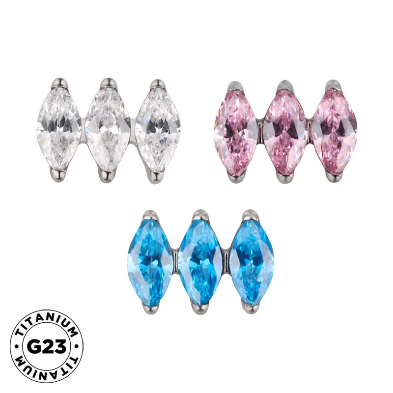 Anel de Titânio Paralelo Marquise