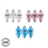 Anel de Titânio Paralelo Marquise