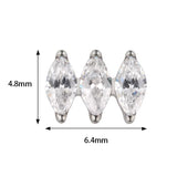 Anel de Titânio Paralelo Marquise