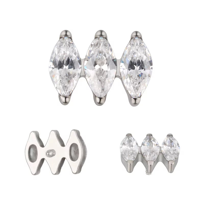 Anel de Titânio Paralelo Marquise