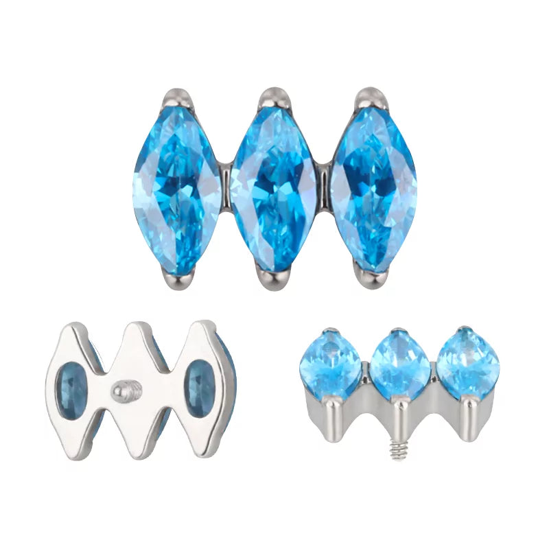 Anel de Titânio Paralelo Marquise