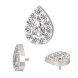 Anel de Titânio com Pave em Forma de Pera