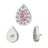 Anel de Titânio com Pave em Forma de Pera