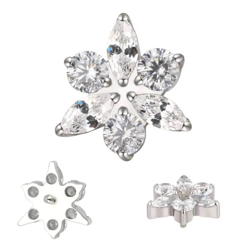 Anel de Titânio Estrela Flor