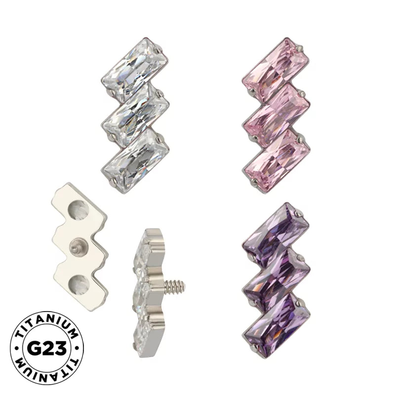 Pontas de Anel de Titânio 3 Moldura Retangular