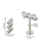 Pontas de Anel de Titânio 3 Moldura Retangular