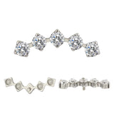 Ponta de Anel de Titânio 5 Garras com Zircónia em Bisel