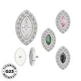 Dicas de Anel em Titânio com Engaste em Bisel Marquise