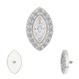 Dicas de Anel em Titânio com Engaste em Bisel Marquise