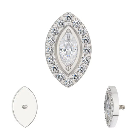 Dicas de Anel em Titânio com Engaste em Bisel Marquise