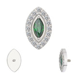 Dicas de Anel em Titânio com Engaste em Bisel Marquise