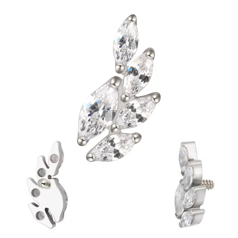 Anel de Titânio em Forma de Espiga