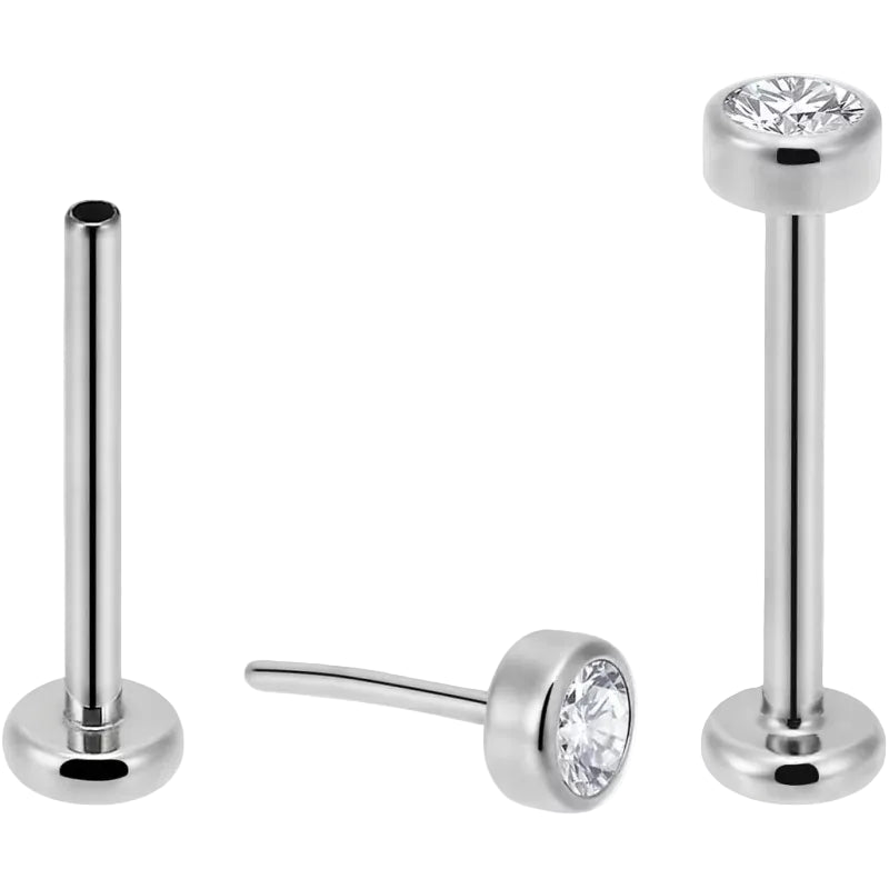 Labret sem rosca em titânio