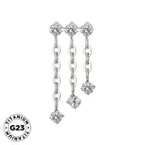 Pingente de Corrente com Triplo Anel em Titânio