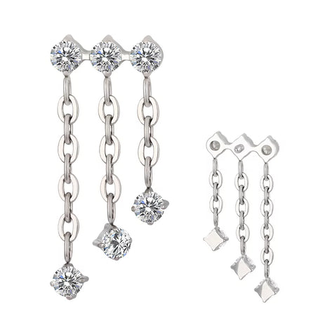 Pingente de Corrente com Triplo Anel em Titânio