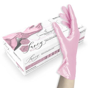UNIGLOVES Fancy Nitrile Gloves Rose 100pcs XS/S/M - BVShop